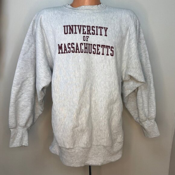Vintage 1980s University of Massachusetts Sweatshirt Champion Reverse Weave XL